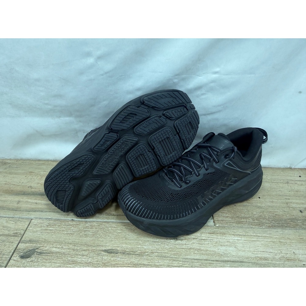 Hoka One One Bondi 7 Black Running Shoes Womens 7.5 Wide 1110531 BBLC Sneaker - Picture 6 of 9